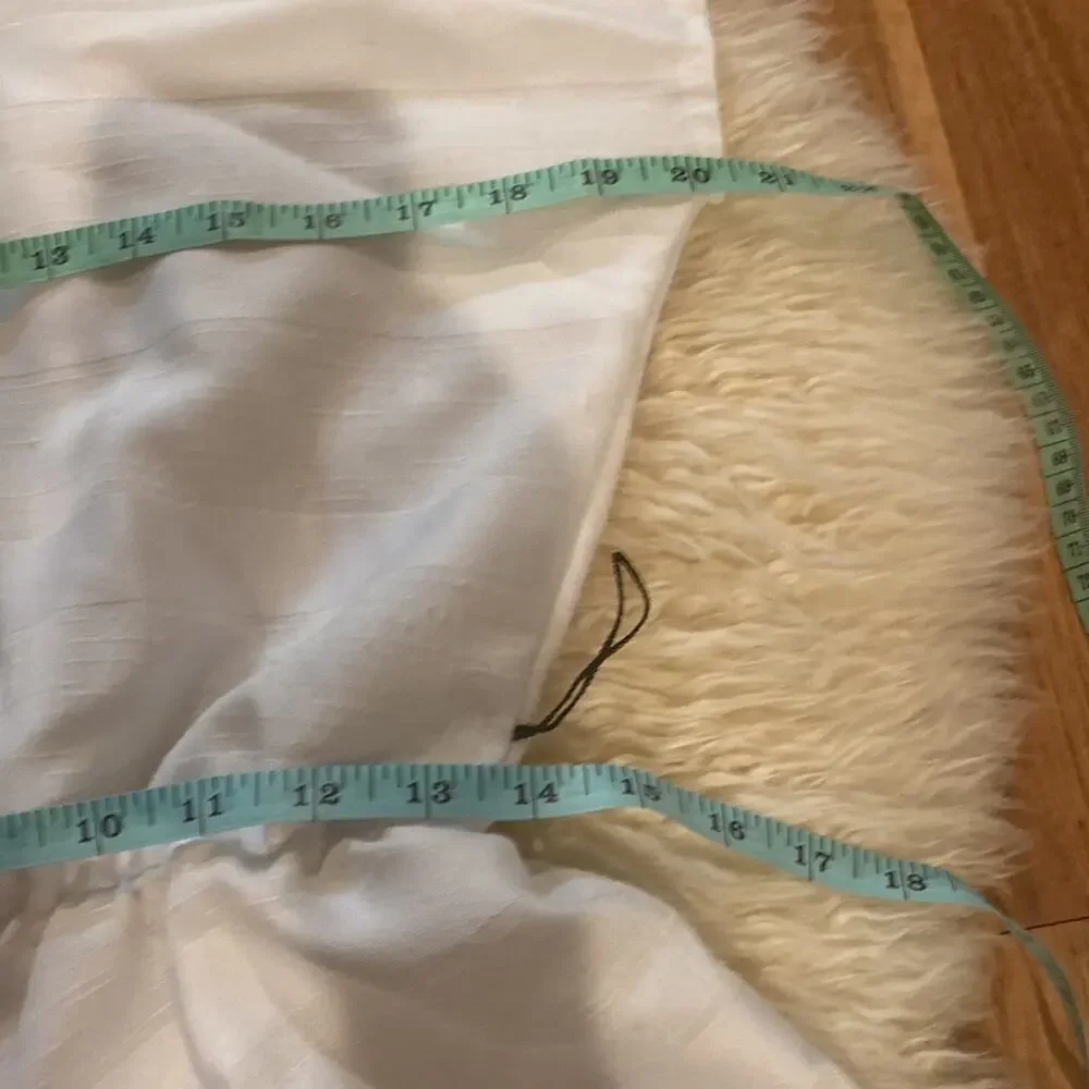 Vintage Andrea & Adam White Striped Vintage Midi Dress Square Neck Sz Lg - Picture 10 of 12